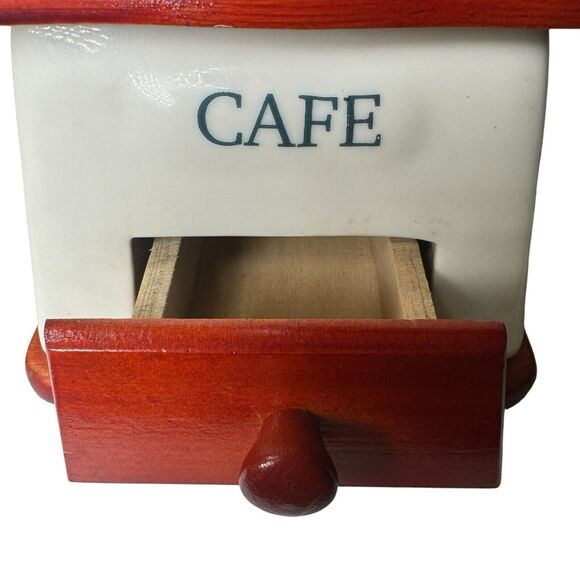 Vintage Cafe Coffee Mill Grinder with Porcelain- Floral- Fast Shipping - Picture 13 of 16